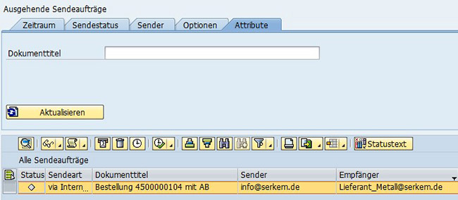 Lieferantenrueckmeldung E-Mail-Versand