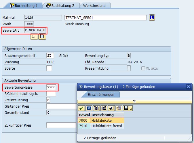 Sap Materialbewertung Bewertungsklasse Serkem