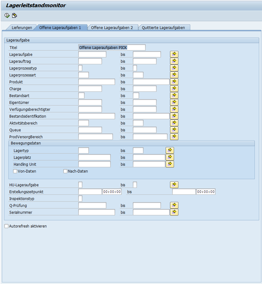 SAP Monitor Lagerleitstand EWM 1