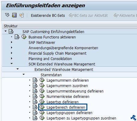 SAP EWM Lagerbereich definieren