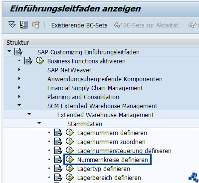 SAP EWM Nummernkreise definieren Customizing