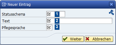 sap ewm anwendungsschema definieren neuer Eintrag