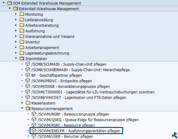 SAP EWM Ausführungsprioritaeten