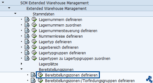 SAP EWM Bereitstellungszonen definieren