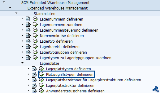 SAP EWM Platzzugriffstypen