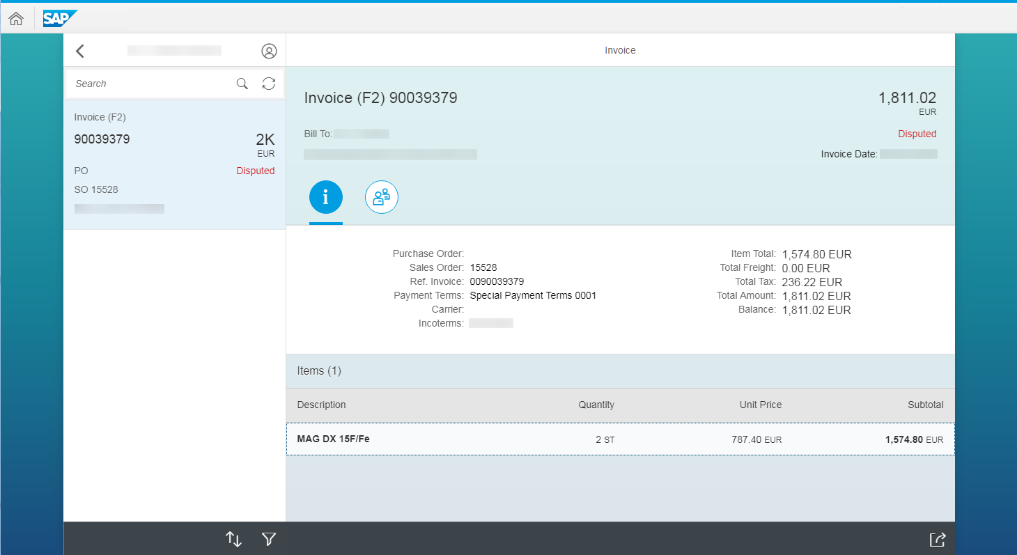 SAP Fiori Detailansicht
