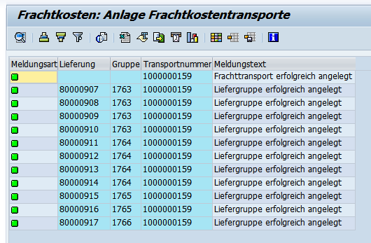 TMS Anlage Frachtkostentransporte