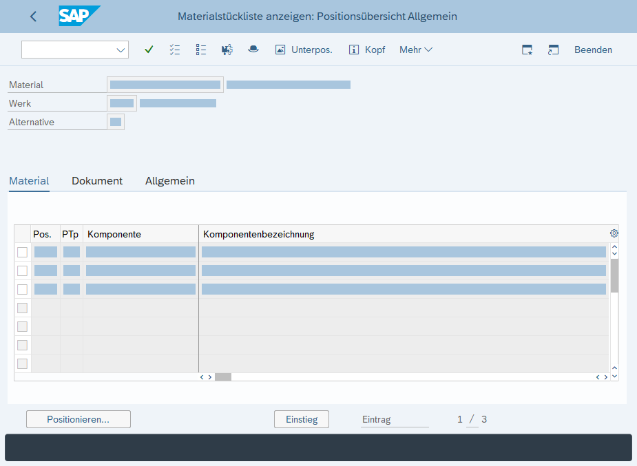 SAP Fiori UI5 Waagenanwendung Stückliste
